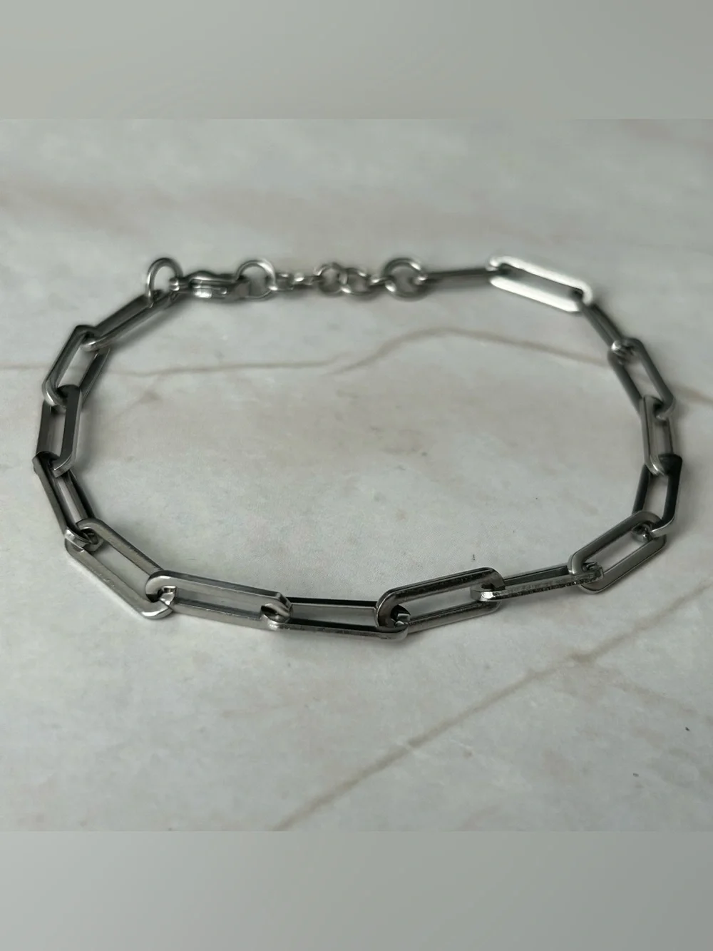 Silver-Tone Paperclip Chain Bracelet